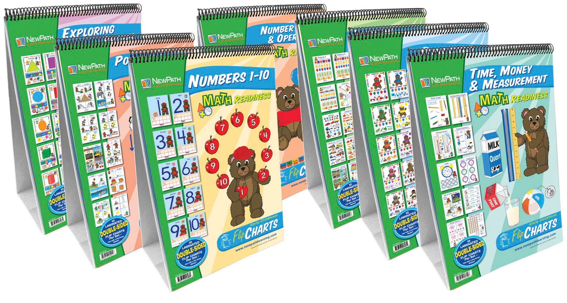 NewPath Math Readiness Flip Charts, Grades PreK to 2, Set of 7 1414464
